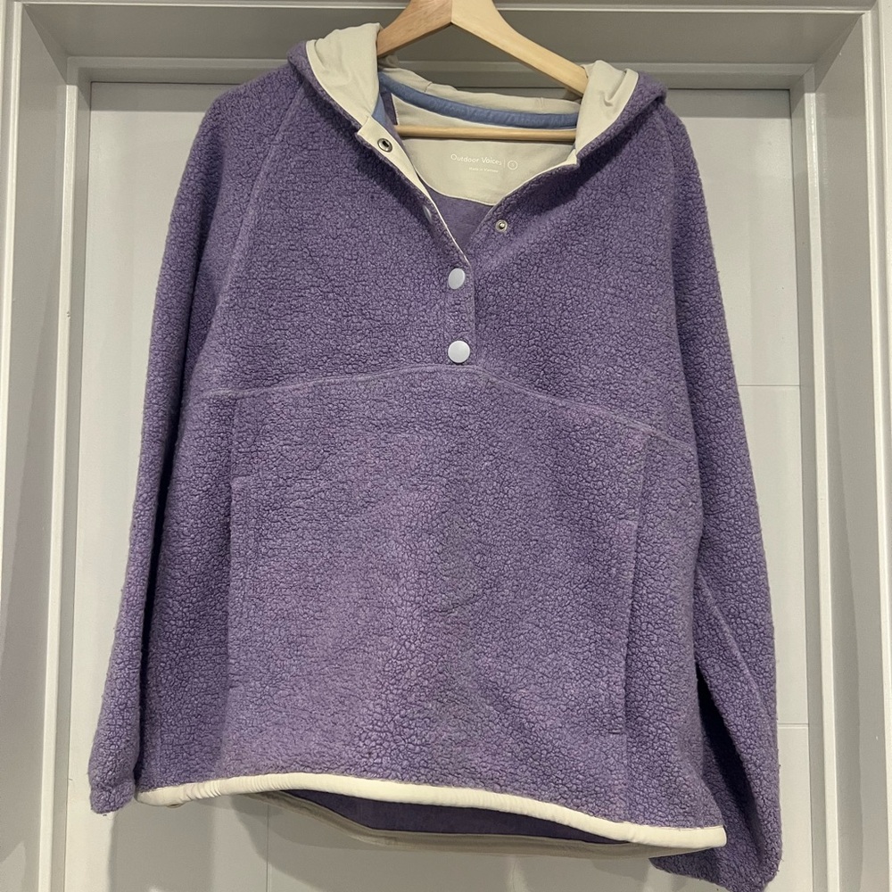 Outdoor Voices MegaFleece Snap Up Hoodie Pale Iris - Size S